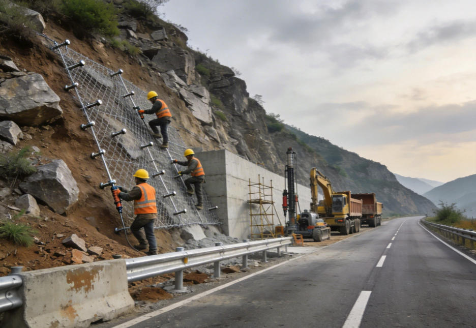 板芙镇公路道路护坡